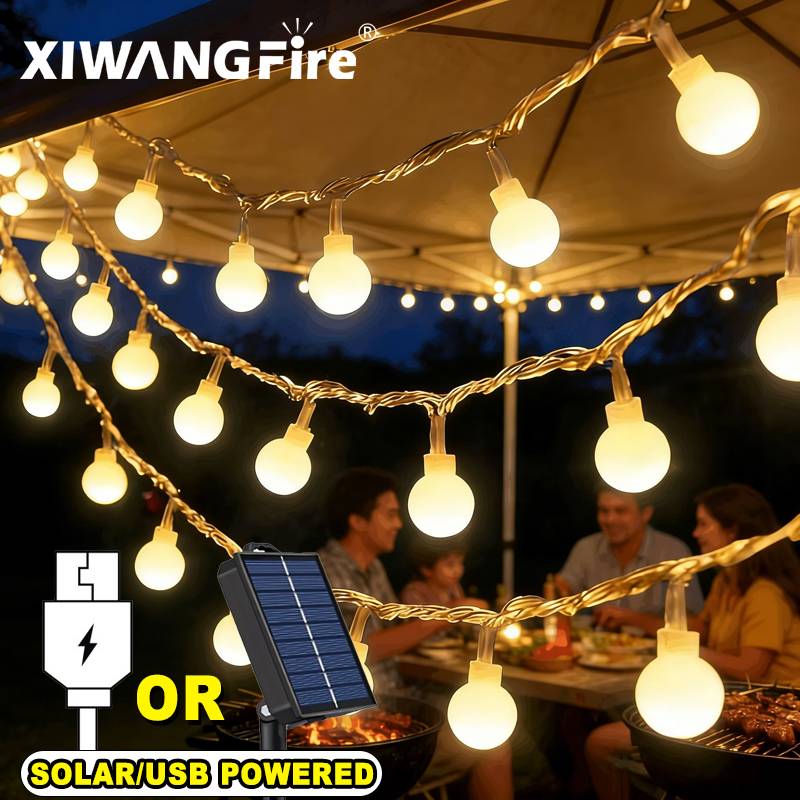 Camping Rope - Luzes de Cordão Solares/USB/Bateria de 3-10M,