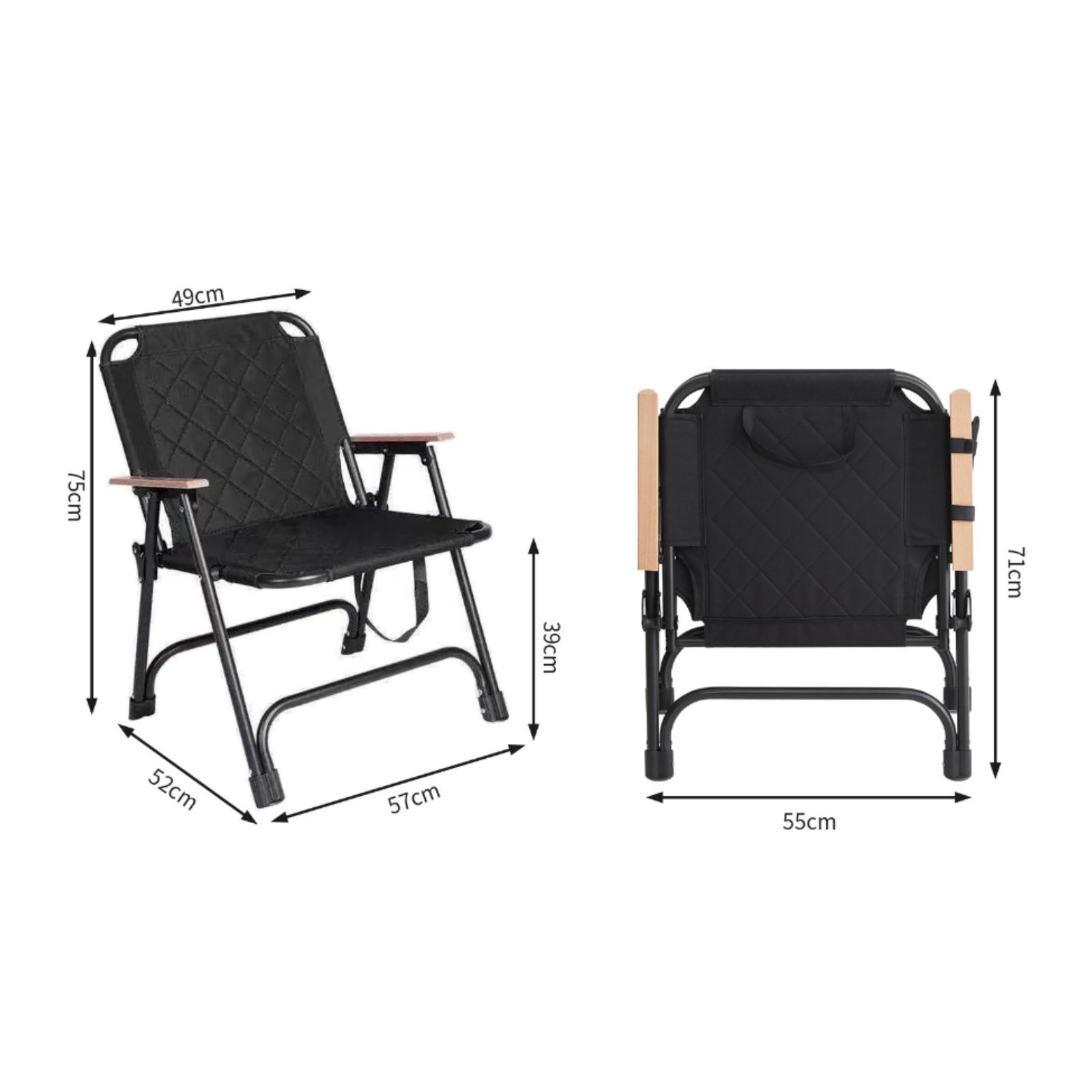 Outdoor Camping Quilt - Cadeira Dobrável para Exterior com Braços