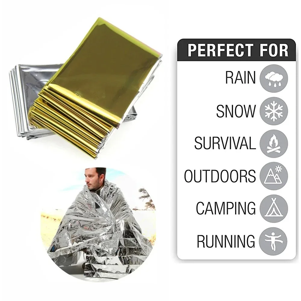 Outdoor Camping Quilt - 5 pçs cobertor térmico de emergência