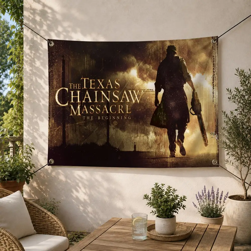 Outdoor Camping In Texas - Bandeira Decorativa de Terror do Filme
