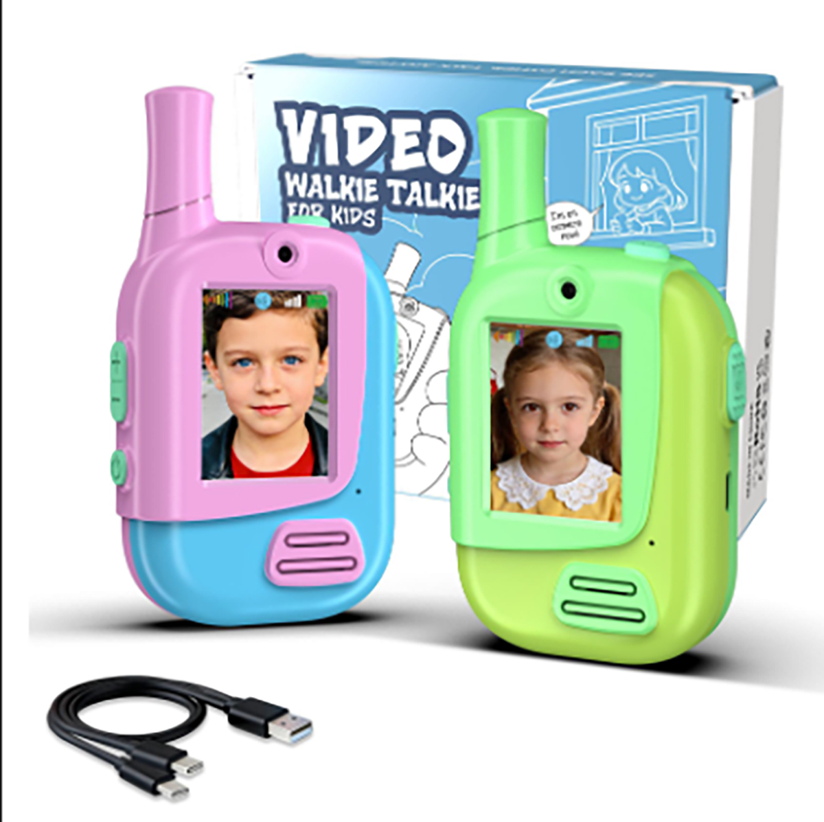 Outdoor Camping Games For Kids - Pacote com 2 Walkie Talkies Recarregáveis