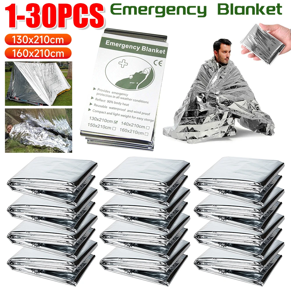 Survival Kit - 1-30 pçs cobertor de emergência ao