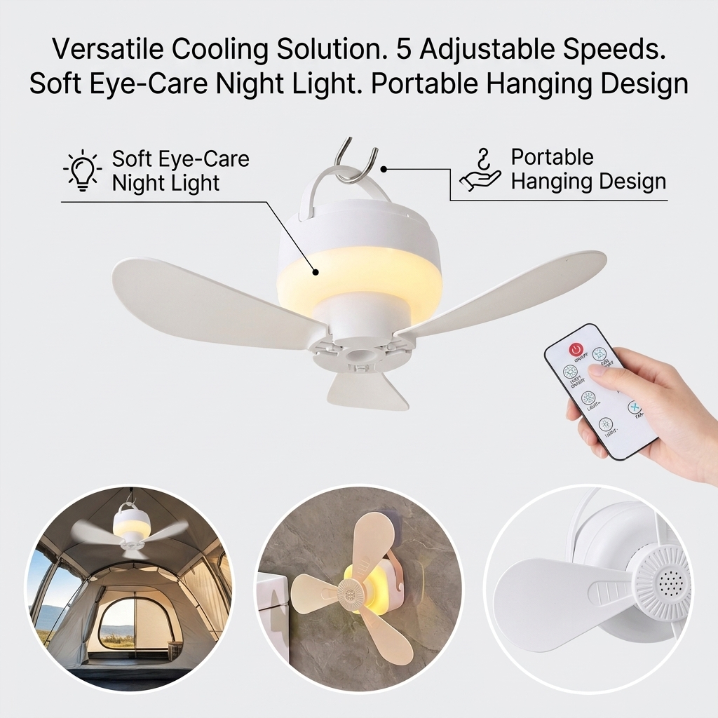 Ventilador de Teto Pequeno Por - Outdoor Camping Ventilator avaliação e preço
