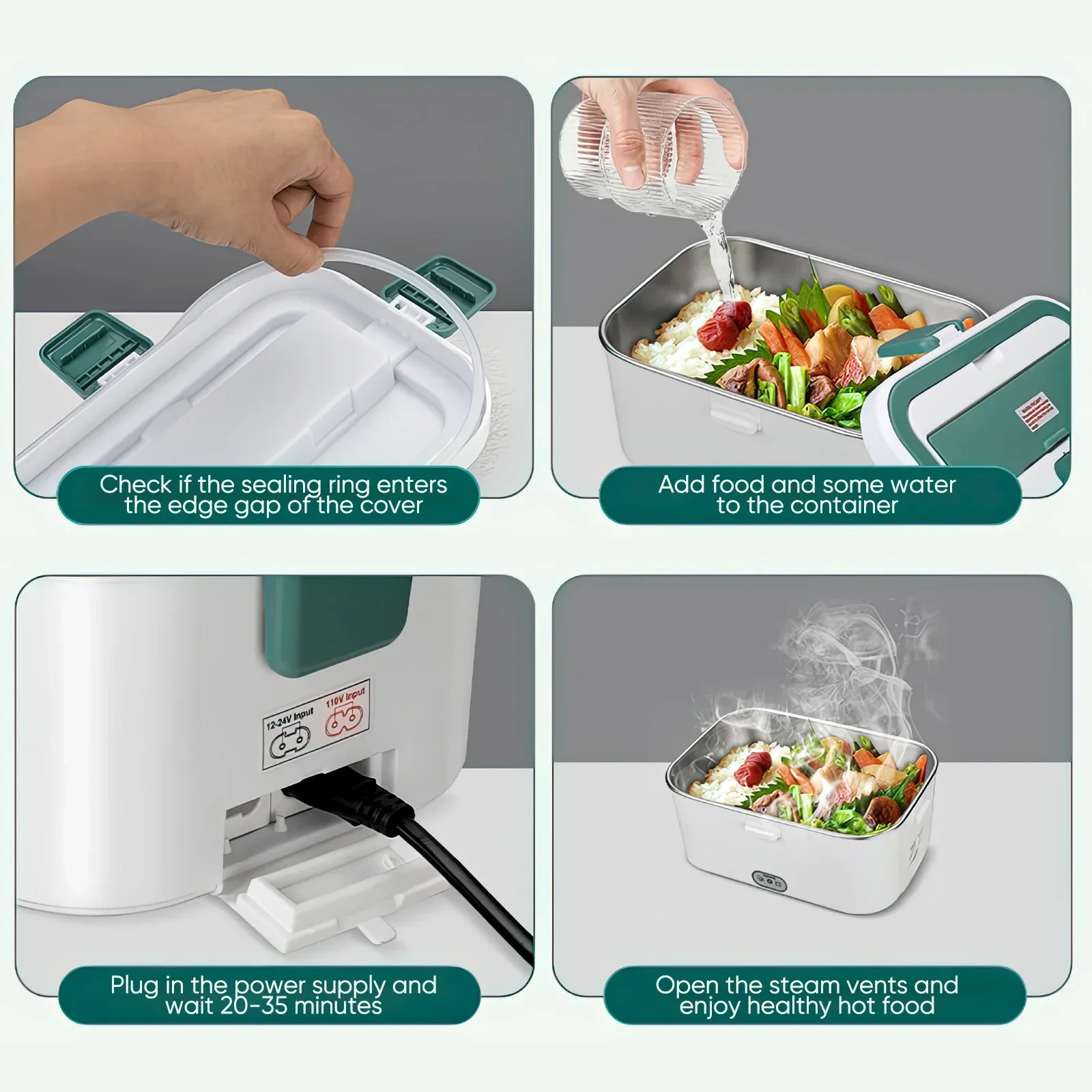 Lancheira elétrica aquecedor d - Outdoor Camping Food avaliação e preço