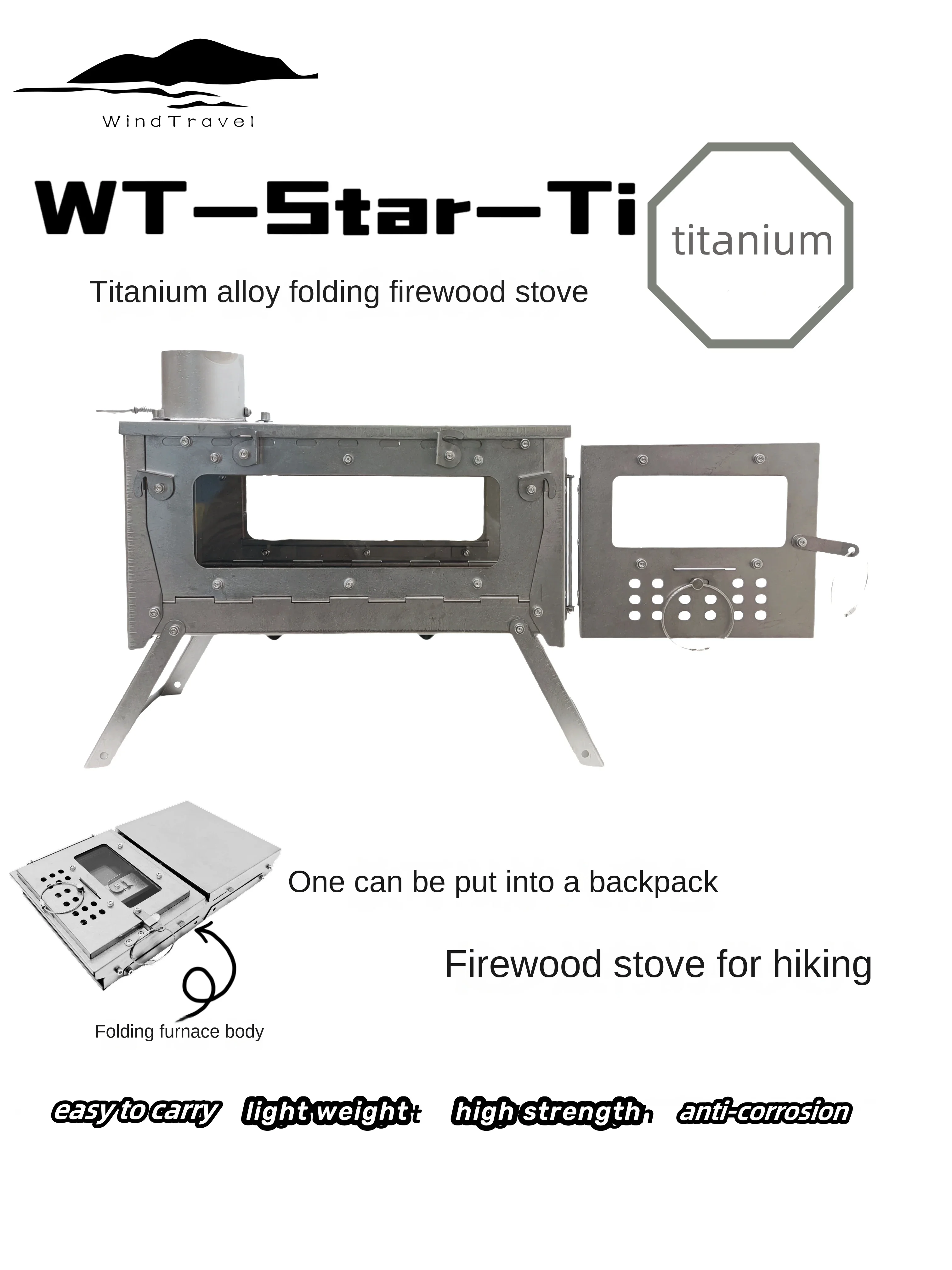 WT Star Ti Liga de Titânio Dob - Outdoor Camping Heater For Tent avaliação e preço
