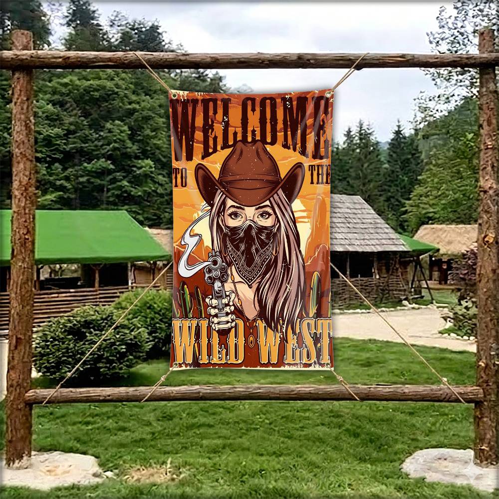 Tapeçaria/Bandeira Retro de Ba - Outdoor Camping In Texas avaliação e preço
