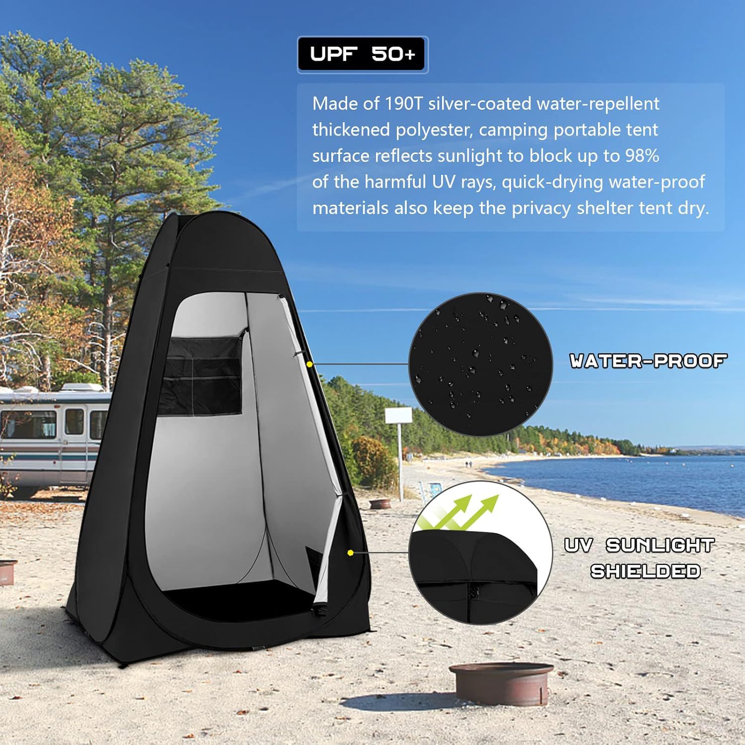 Tenda Portátil Pop-Up para Pri - Outdoor Camping Toilet Tent avaliação e preço